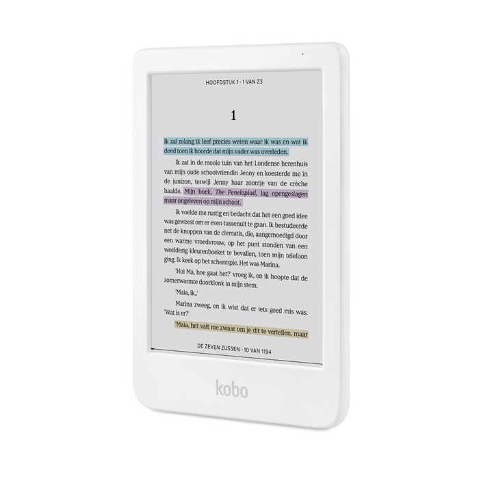 Witte Kobo Clara Colour schuin vooraanzicht.