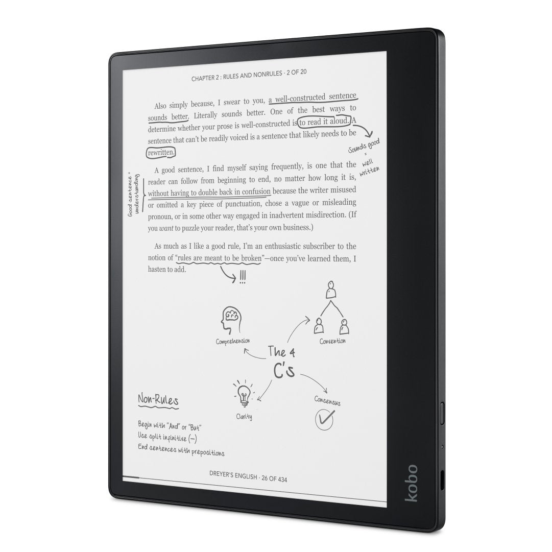 Kobo Elipsa schuin vooraanzicht.