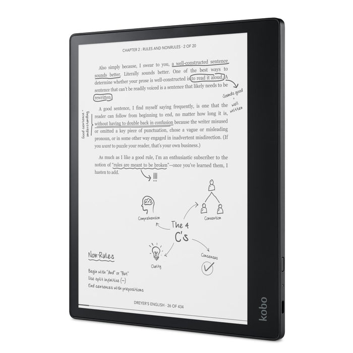 Kobo Elipsa schuin vooraanzicht.